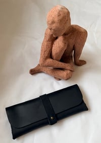 Image 3 of Leather Pouch – Glasses & Essentials Case Black