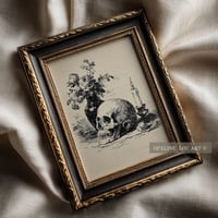 Image 2 of Lamina victoriana · Calavera y flores