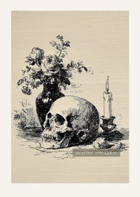 Image 3 of Lamina victoriana · Calavera y flores