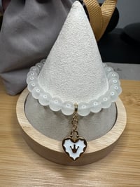 Cloudy White Glass beaded Bracelet