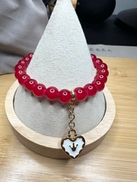 Watermelon Red Glass Bead Bracelet