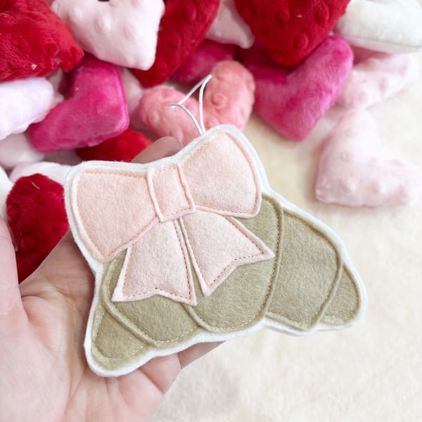 Image of Bow Croissant felt decoration 