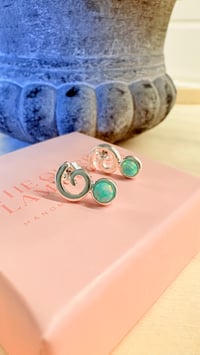 Image 1 of Seagreen Opal Swirl Studs