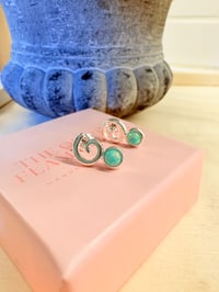 Image 2 of Seagreen Opal Swirl Studs