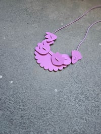 Image 3 of  p l e k s i  roza ROŽA .1 // necklace pink p l e x i g l a s s FLOWER .1