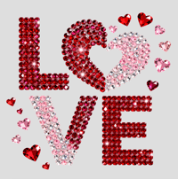 Valentines Day Love Rhinestone 