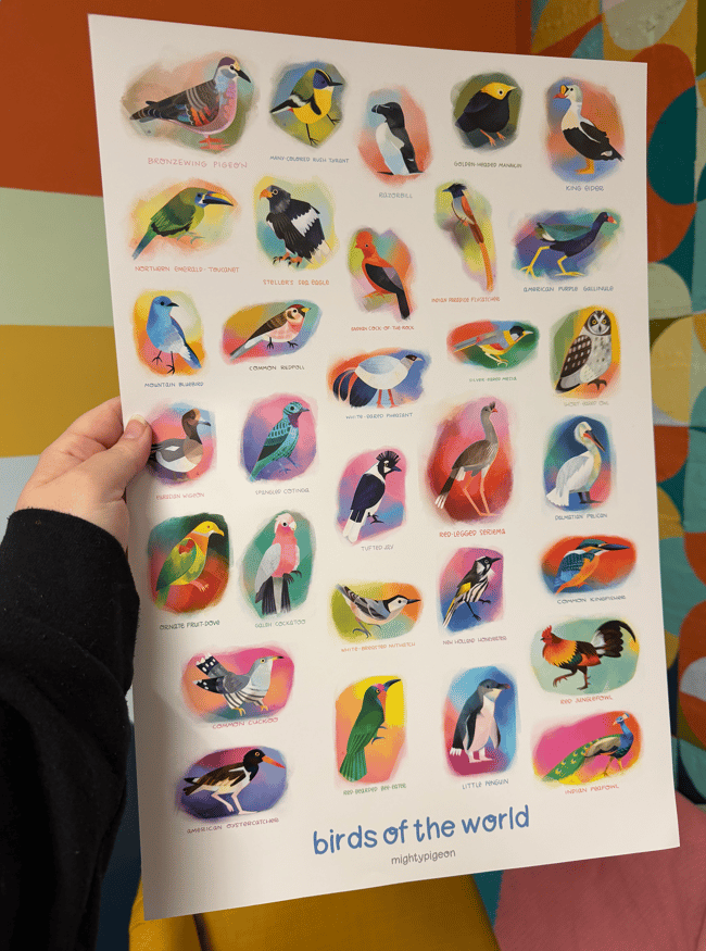 BirbFest 2026 Birds of the World 12 x 18 poster