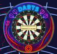 Image 1 of NEON DARTS THEME SURROUND WRAP / COVER - POLYPROP & CANVAS - EASY SELF FITTING 
