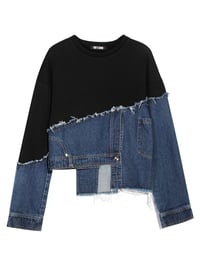 Image 1 of Denim split top