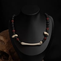 Image 1 of Lava Bead Bone Necklace