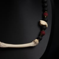 Image 3 of Lava Bead Bone Necklace