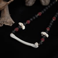 Image 2 of Lava Bead Bone Necklace