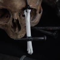 Image 1 of Large Bone & Nail Cross Necklace