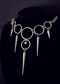 Image 1 of Gothic Chic Choker Necklace – Big Rings, Balls, Spikes & Chain