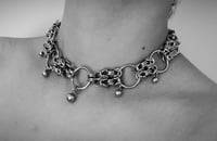 Image 4 of 2-in-1 Choker Necklace – Double Byzantine, Big Rings, Balls & Heart Clasp