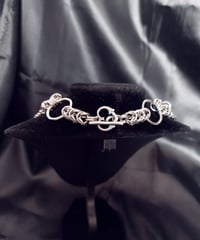 Image 3 of One-of-a-Kind 3-in-1 Choker Necklace – Double Byzantine, Big Rings & Balls, Heart Clasp