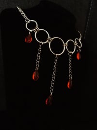 Image 2 of Gothic Chic Choker Necklace – Big Rings, Chains & Blood Drop Details