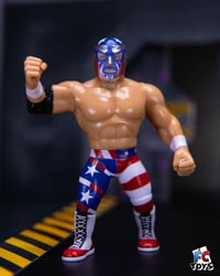 Image 1 of PREORDER: PATRIOT DEL WILKES 4.5 INCH RETRO WRESTLE-SOMETHING WRESTLERS SERIES 5 FIGURE BY FC TOYS