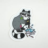 Raccoon Artist Sticker