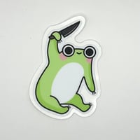Frog with Knife Sticker
