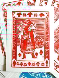 Image 1 of The Villagers Lino (Red, Black, Blue)
