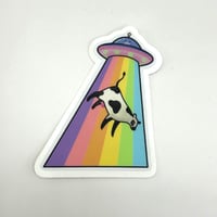 UFO Cow Sticker 