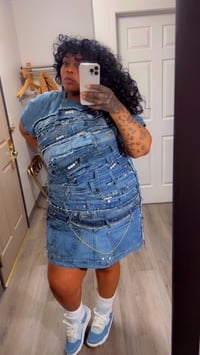 Image 1 of One-of-One Reconstructed Denim Dress 