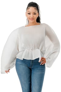Image 1 of White dolman sleeve blouse
