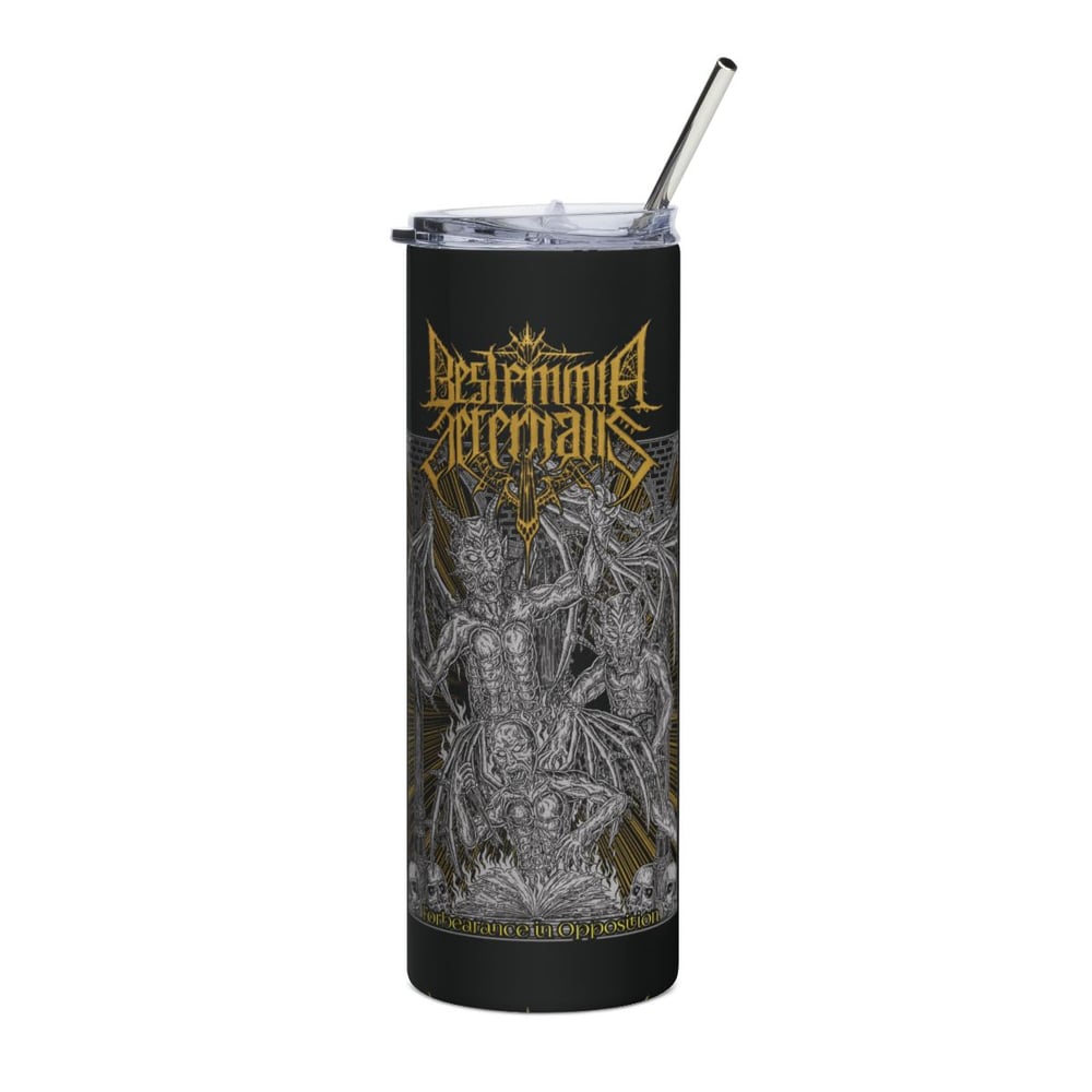 Metal Tumbler — Dark Occult Band Art 20oz Stainless Steel Travel Cup