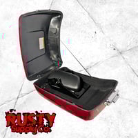 Image 3 of HR3 Wicked Red 5.5" Razor Style Touring Trunk Luggage For 14-24 Harley Touring