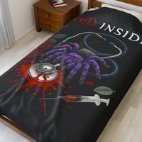 Red Inside - Bloody Stethoscope Velveteen Plush Blanket 