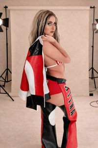 Image 3 of Dirty Chaps and Bikini Costume - Red