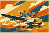 Image 3 of Stampa Fine Art SIAI-Marchetti S66 – stampa Art Déco aeronautica anni ’30/40'