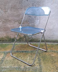 Image 1 of Chaise Plia en plexi bleu par Giancarlo Piretti pour Castelli