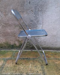 Image 3 of Chaise Plia en plexi bleu par Giancarlo Piretti pour Castelli