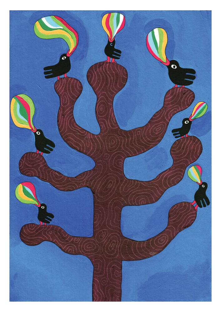 Image of Tree Birds Print A3
