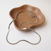 Image 2 of *NEW* Silver Flat Snake Chain Necklace – Stainless Steel Tarnish-Proof Staple Chain