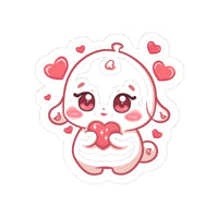 Image 1 of Cute Puppy Heart Sticker — Kawaii Valentine Kiss-Cut Vinyl Sticker