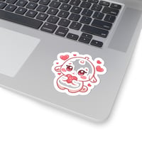 Image 2 of Cute Puppy Heart Sticker — Kawaii Valentine Kiss-Cut Vinyl Sticker