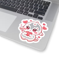 Image 4 of Cute Puppy Heart Sticker — Kawaii Valentine Kiss-Cut Vinyl Sticker