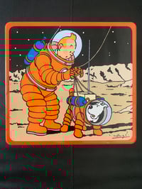 Image 1 of French Tintin biscuit Tin, Limited Edition Moon Series, 2019