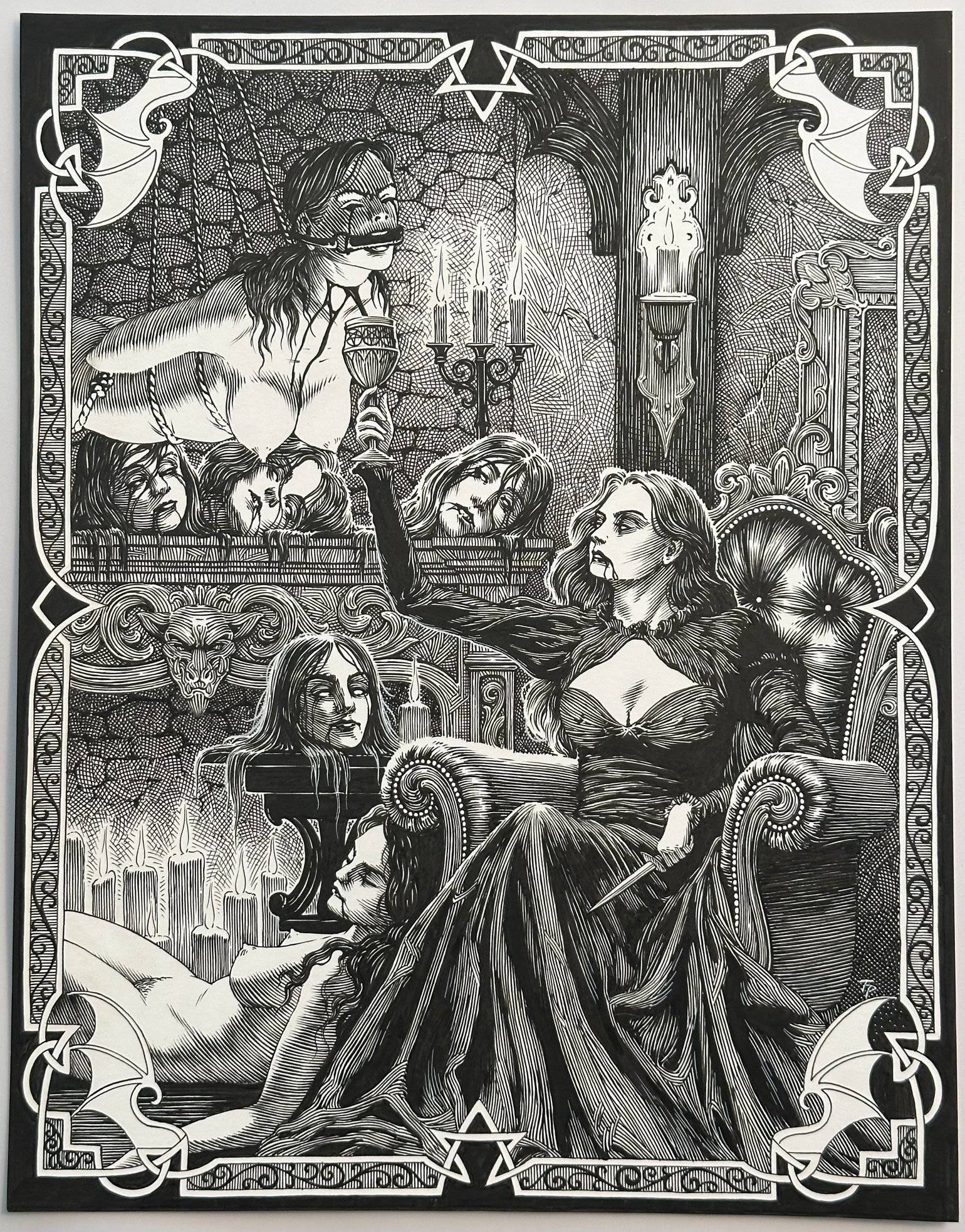 Image of Bathory: unused Cradle of Filth shirt design (original drawing)
