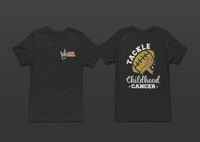 Image 2 of February Awareness Childhood Cancer Tackle Glitter Tee