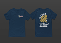Image 3 of February Awareness Childhood Cancer Tackle Glitter Tee