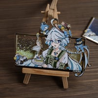 Image 3 of Furina Springtime Afternoon Tea Glitter Shaker Pin