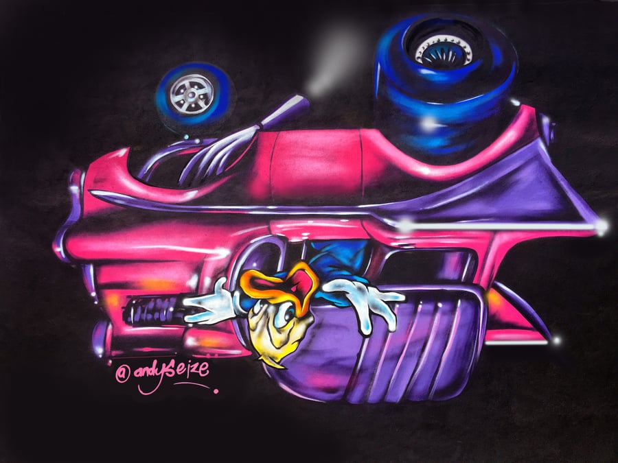 Image of ‘Airborne Chevy’ Upside Down Hotrod.