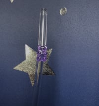 Lilac Gummy Bear Glass Straw 