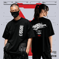 OVERSIZE TECHWEAR T-SHIRT MIDNIGHT POCKET BLACK - HORIZON INVADER - FREE SHIPPING