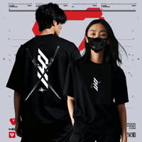 OVERSIZE T-SHIRT TECHWEAR KATANA BLADE HORIZON INVADER - FREE SHIPPING
