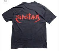 Image 2 of 1990s Sepultura All Over Print Single Stitch L/ XL